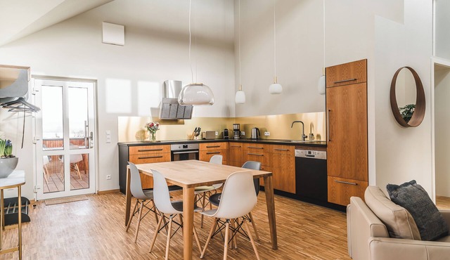 Bright and modern holiday apartment with wellness area, terrace and nice view