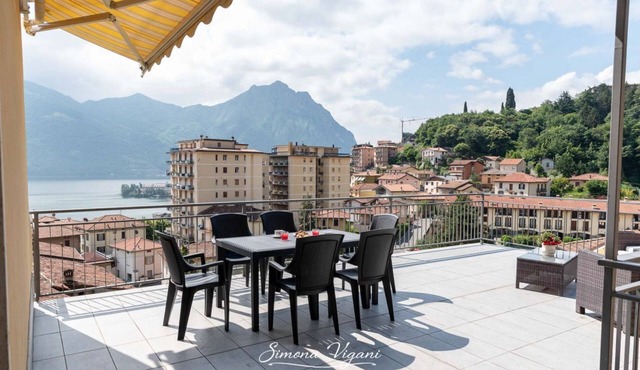 bright and spacious apartment with large terrace overlooking the lake