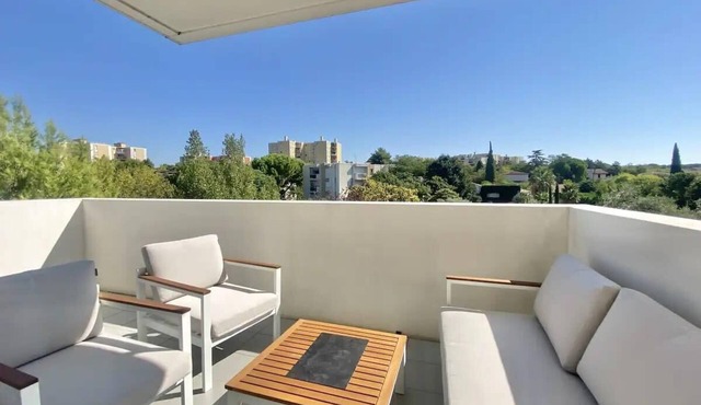 Bright apartment with balcony