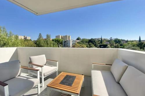 Bright apartment with balcony