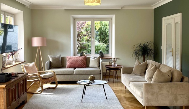 bright, comfortable with terrace and garden, sauna