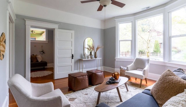 Bright & Cozy Home | Walkable, Private Yard + WiFi