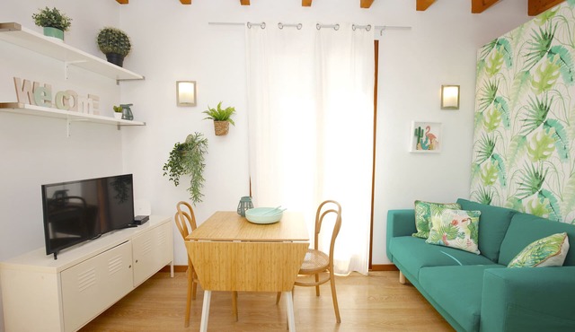 Bright Studio in the heart of Palma with Balcony, Wifi, AC, Great for Couples
