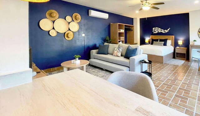 Bright Studio | Kitchen | AC | Steps to the Beach