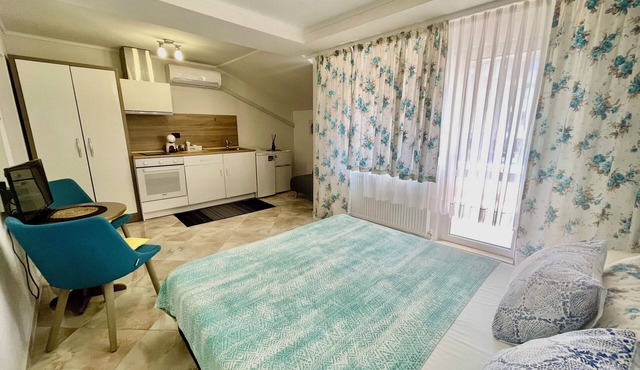 Bright Studio with balcony, Free Wi-Fi.