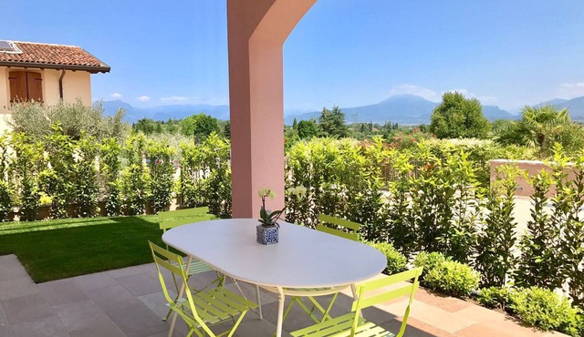 Bright two-roomed apartment with patio and garden