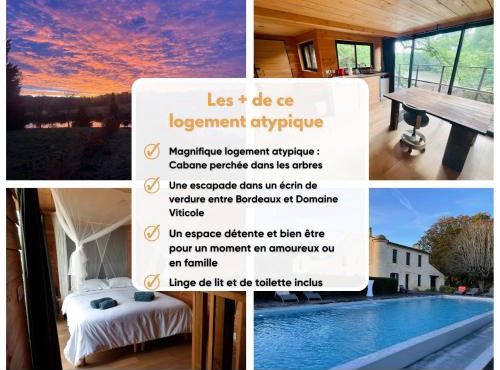 Cabane perchée - lac privé, spa & nature