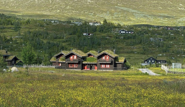 Cabin by main ski trail at Norefjell