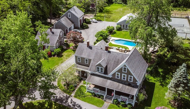 Cape Cod Estate: 2 Homes, Pool, Tennis Court, Game Barn and Bar, Sleeps 20
