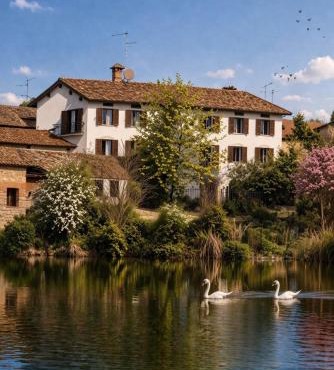 Casa sul fiume tra Milano e Bergamo con parcheggio