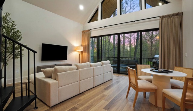 Cathedral Ceilings | Hot Tub | Lux Cabin Sleeps 4