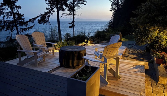 Cedar Coast Oceanfront, Vancouver Island, ocean views, inside or outside.