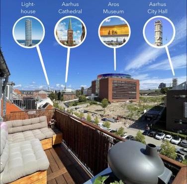 Central rooftop apartment by ARoS with balcony