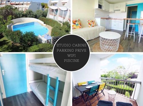 Charmant studio en bord de mer, piscine, climatisation, parking privé et wifi