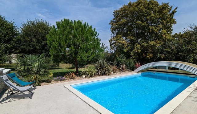 Charming 4-Bedroom House with Private Heated Pool, Garden, and Family Amenities in Salles-Lavalette