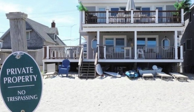 Charming! Direct ocean front house on private Minot beach in Scituate Sleeps 11.