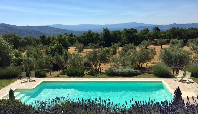 Charming farmhouse with stunning views and pool between Florence and Arezzo.