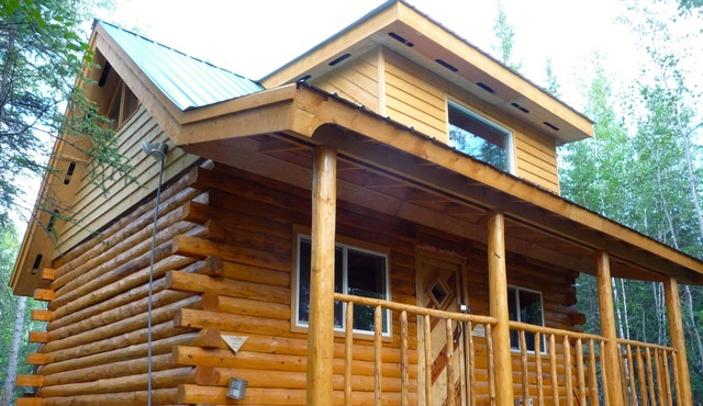 Charming forest cabin -sled dogs