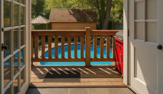 Charming "Melrose Place" w Year-Round Heated Pool, Deck & Grill
