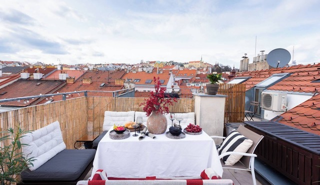 Charming Prague Apartment in Vršovice With Roof Terrace