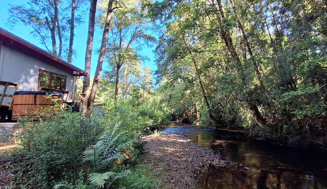 Charming Riverside Cabin w/Hot Tub & BBQ