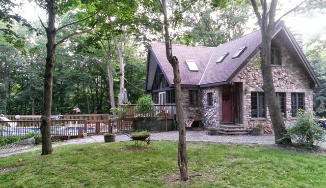 Charming Stone Chalet in Wooded Surroundings with Heated Pool Spring to Fall.