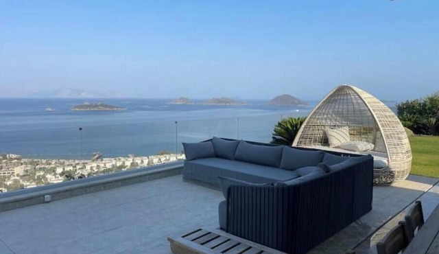 Charming Sunset with Islands and Aegean View