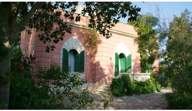 Charming traditional villa in Salento, Puglia, Italy, surrounded by vineyards.