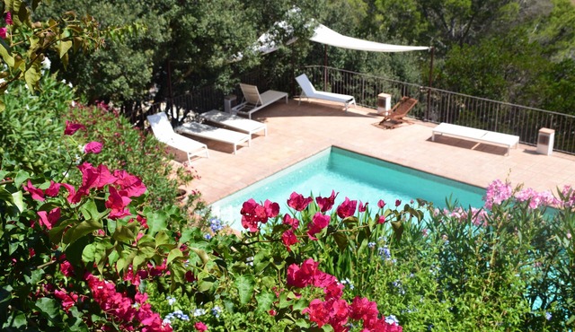 Charming villa, beautiful sea view, private pool and beach 5 minutes away on foot