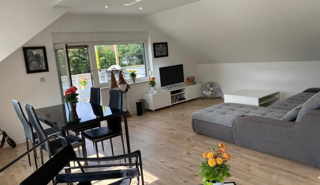 Chic child-friendly apartment in Cologne Pulheim with balcony, barbecue, playground