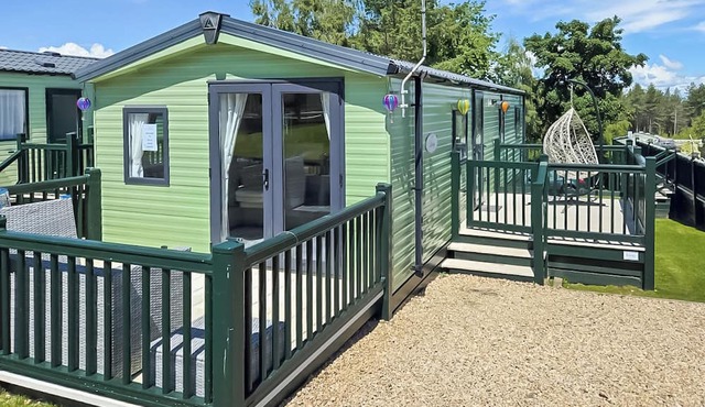 Comfortable 12ft-wide caravan with one double and two twin.