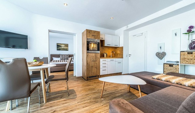 Comfortable Alpens Sonne vacation apartment with heated pool, sauna and covered terrace.