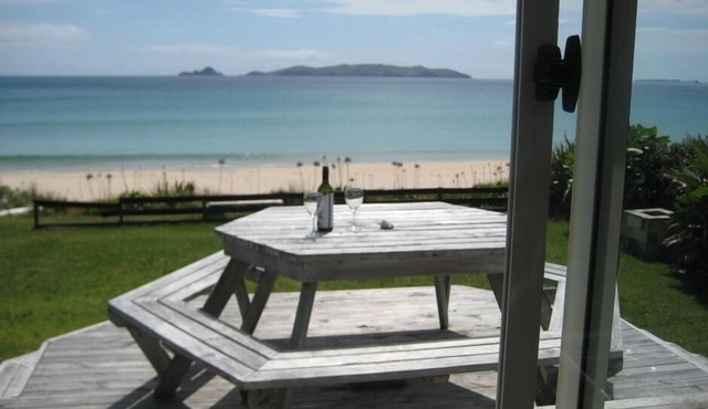 Comfortable beachfront house at Taupo Bay.