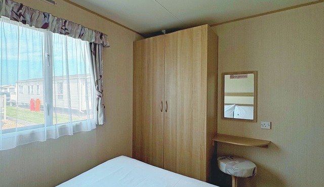 Comfortable caravan with one double and one twin.
