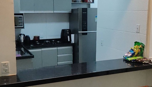 Comfortable, fully equipped 3-bedroom apartment with garage and 24-hour security.