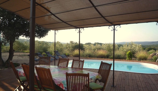 Comfortable holiday gite in stone farmhouse, private swimming pool.