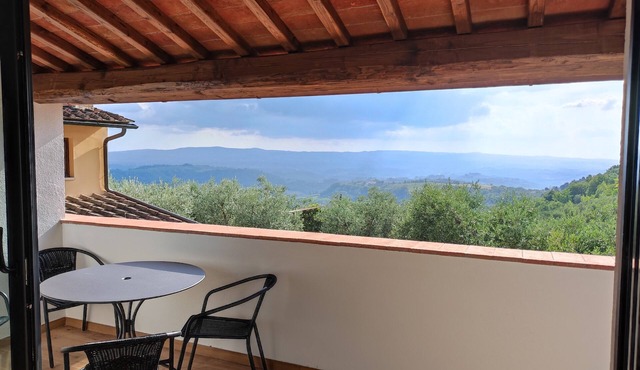 Comfortable studio apartment, terrace panoramic view of Chianti hills.