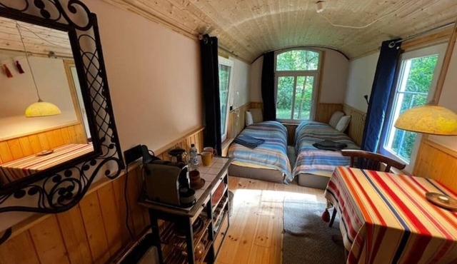 Construction trailer - in the middle of nature