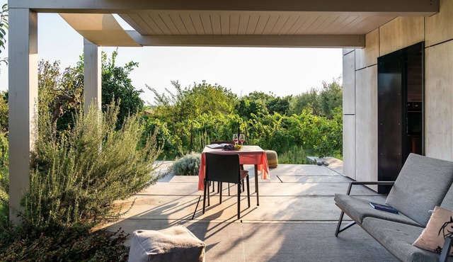 Contemporary design Tiny House in dreamy garden