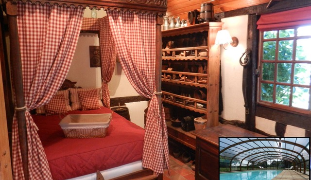 Cottage 3 Cows: fireplace, swimming pool and jacuzzi