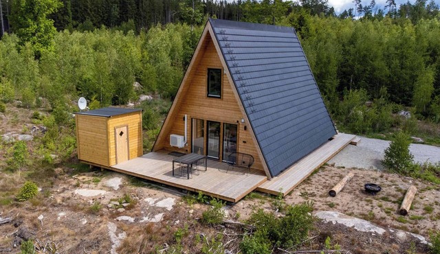 Cozy A-frame cottage surrounded by a magical panorama, incl sauna