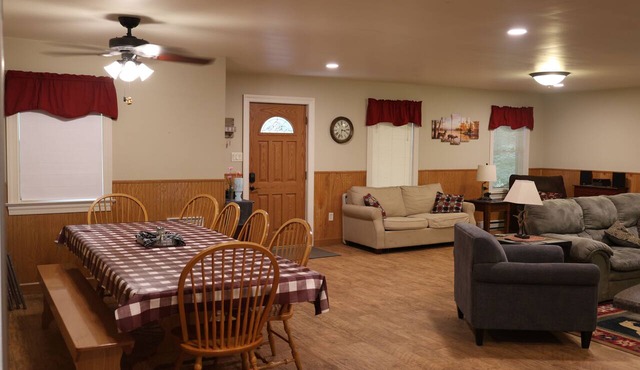 Cozy Cabin in the Woods, with a wood FIREPLACE, hiking, outdoor KIDS PLAY SET!