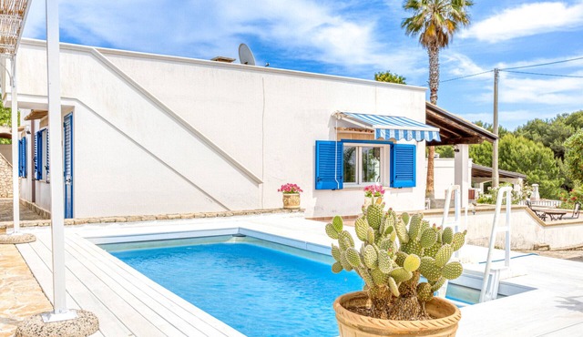 Cozy house with pool 1km from sandy beach in Pescoluse