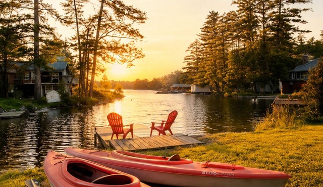 Cozy Lakeside Cottage Retreat with Kayaks, Paddle Boat & Sunset Waterfront Views