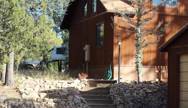 Cozy, quaint cabin nestled among the pine trees