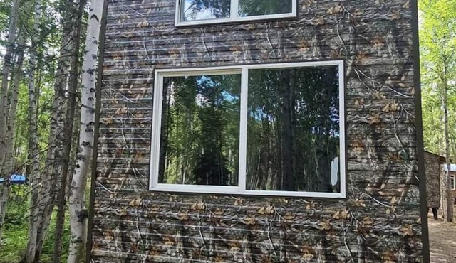 Cozy Tiny Cabin Getaway with Kids Play Area, Firepit and Picnic Tables in Houston, Alaska