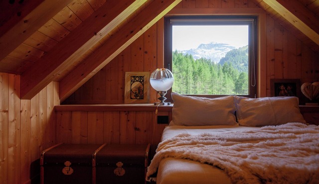 Cozy typical chalet with panoramic mountain views, pets allowed and garden