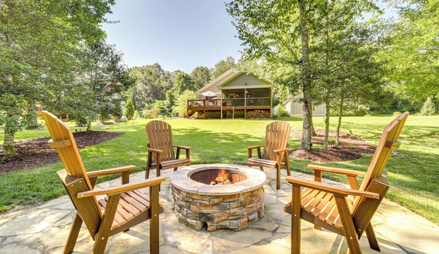 Deck + Mtn Views: Riverfront Cullowhee Home