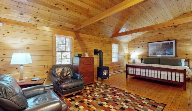 Delightful dog-friendly studio cabin with fireplace, AC & nearby hiking