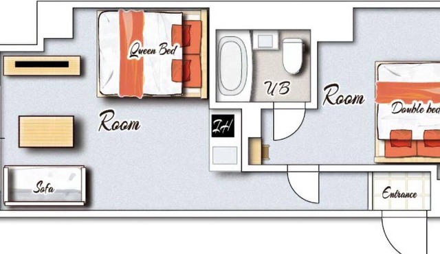 Deluxe Room 1 double bed 1 queen bed with kitc/Miyazaki Miyazaki